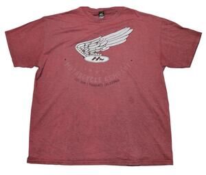 Honda Wing Logo Motorcycle Graphic T-Shirt Heather Red Adult XL Biker Tee
